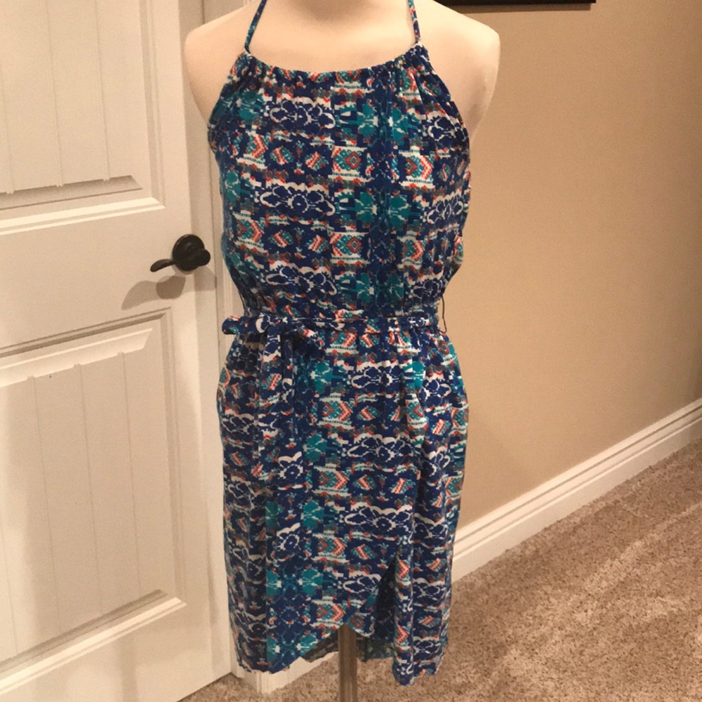 Aztec Print Halter Dress